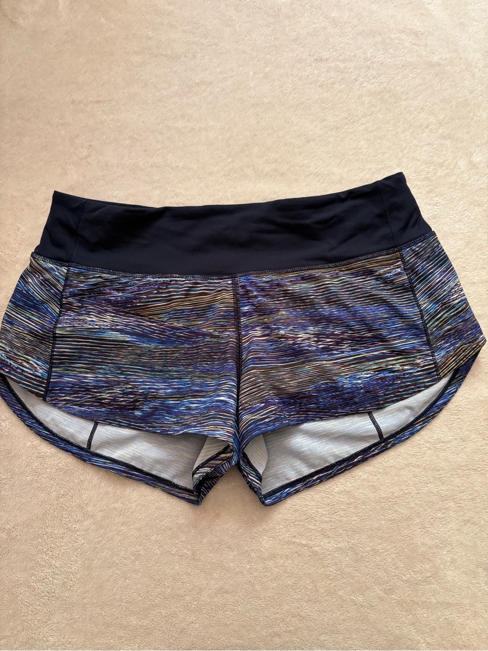 Lululemon Speed Up Stretchy Striped Patterned Athletic Shorts w7ar6r